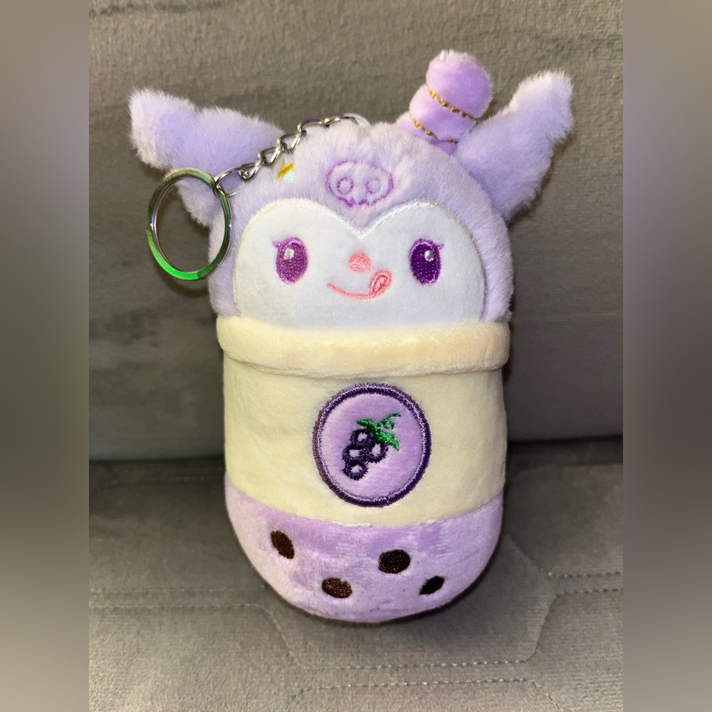 Kuromi boba keychain plush